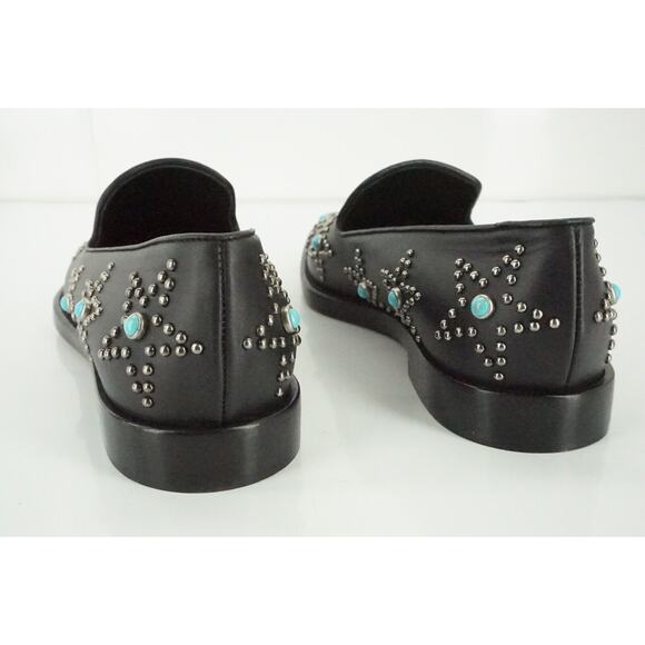 Valentino Beatles Star Studded Pointy Toe Flat Loafer Size 37 New Slip On $1095 - Picture 5 of 11